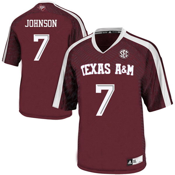 Men #7 Devodrick Johnson Texas A&M Aggies College Football Jerseys Sale-Maroon